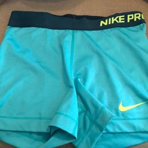 Blue nike pro shorts